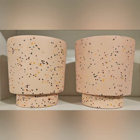 Capra Designs Banjo Planter x2 Salt Terrazzo Pink - Picture 1 of 5